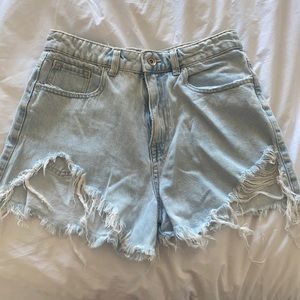 Zara high waist denim shorts